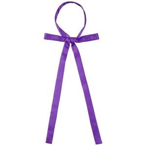 WOMEN'S Long Self Tie Solid Color Ribbon Cosplay Elegant Neck Bowtie Purple